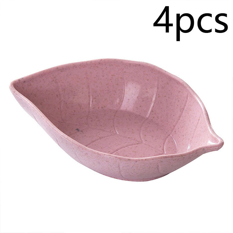 4 Piece Leaf Snack Dishes