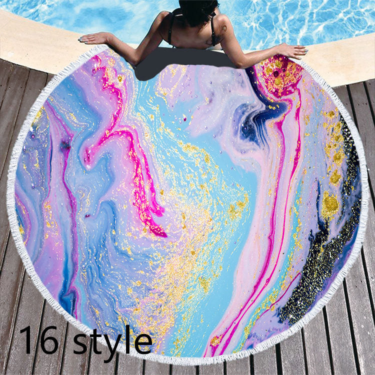 Marble Effect Round Beach Towels