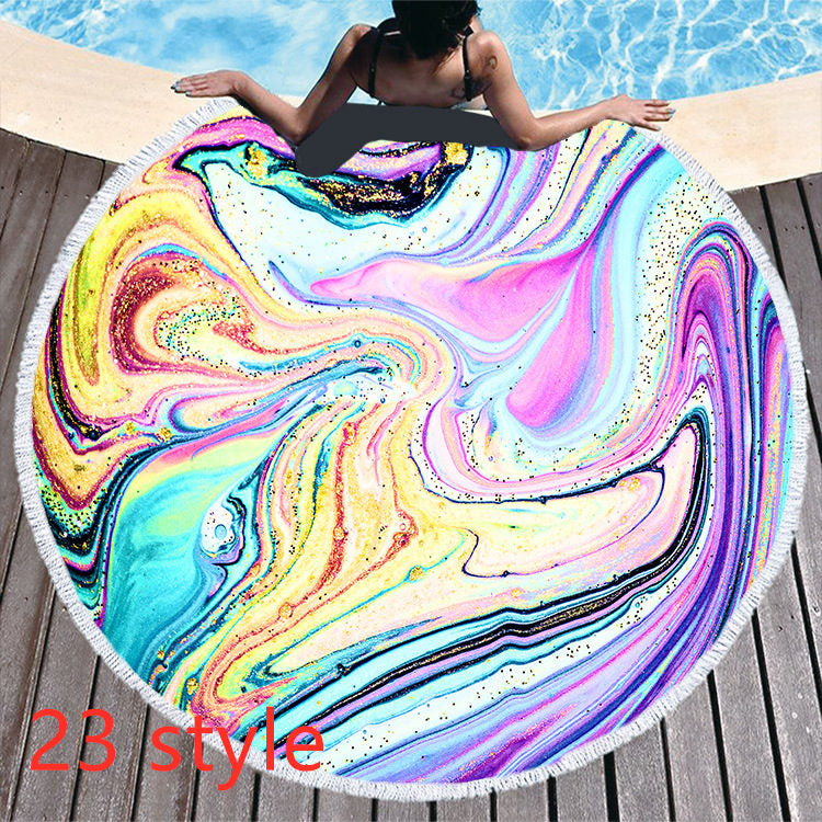 Marble Effect Round Beach Towels