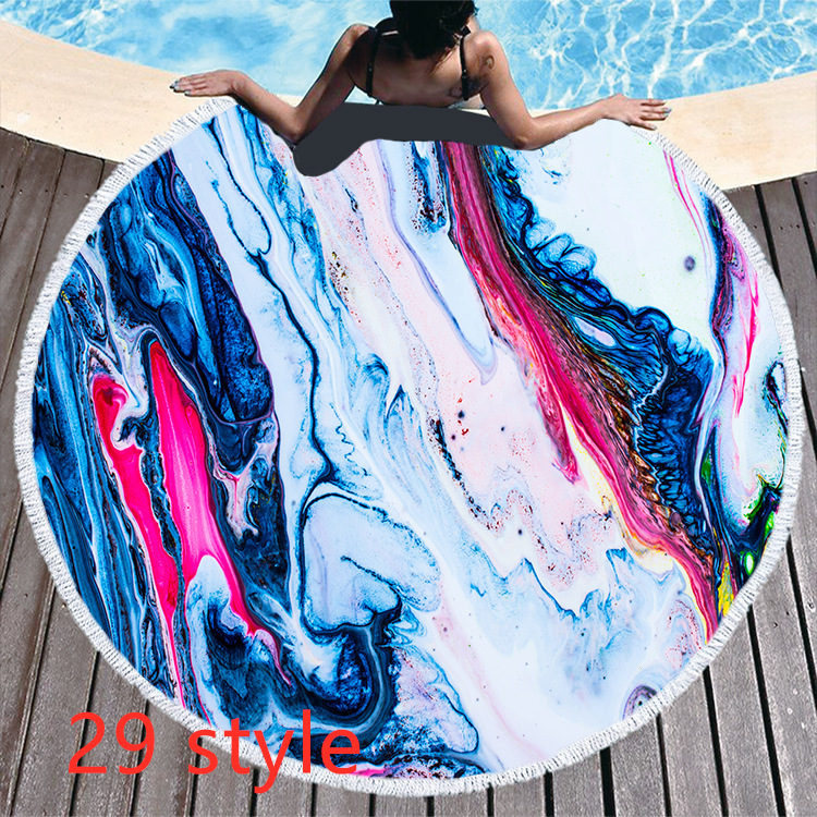 Marble Effect Round Beach Towels