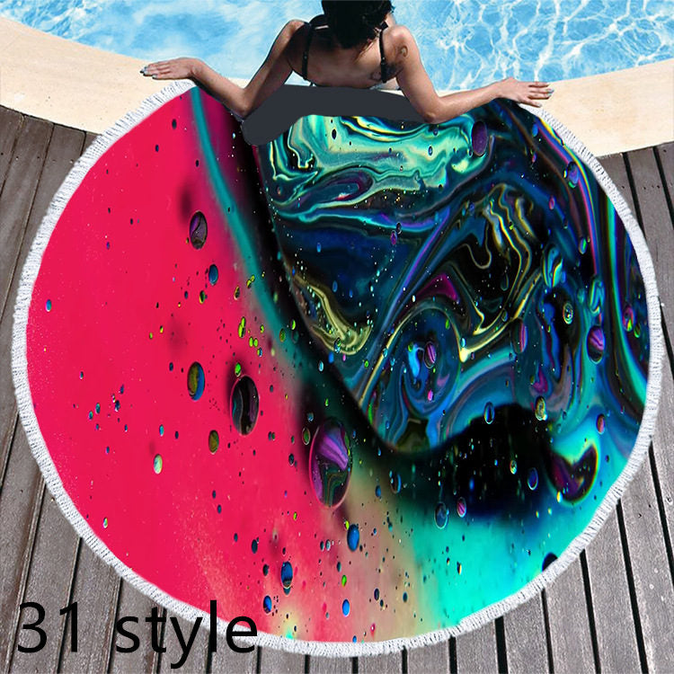 Marble Effect Round Beach Towels