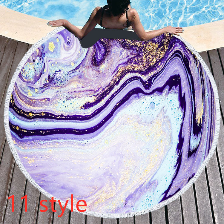 Marble Effect Round Beach Towels