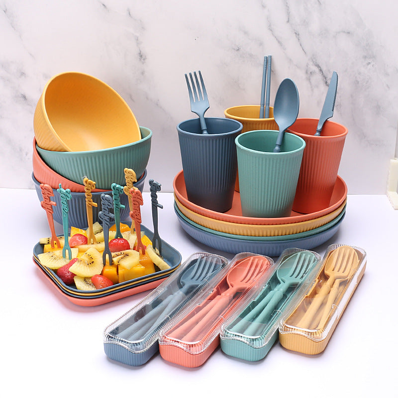 4 Person Colourful Dinner Sets