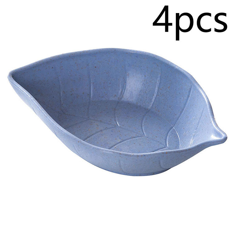 4 Piece Leaf Snack Dishes