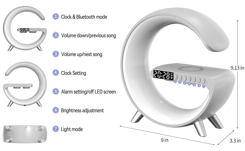 Smart Multifunctional Bluetooth Speaker Wireless Charger Lamps