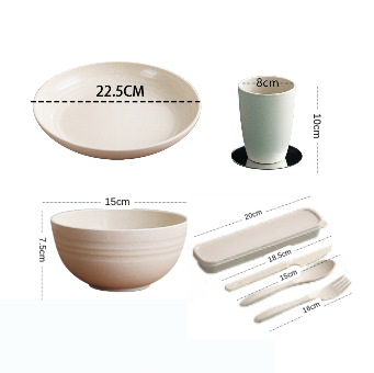 4 Person Pastel Dinner Set