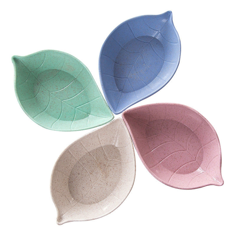 4 Piece Leaf Snack Dishes