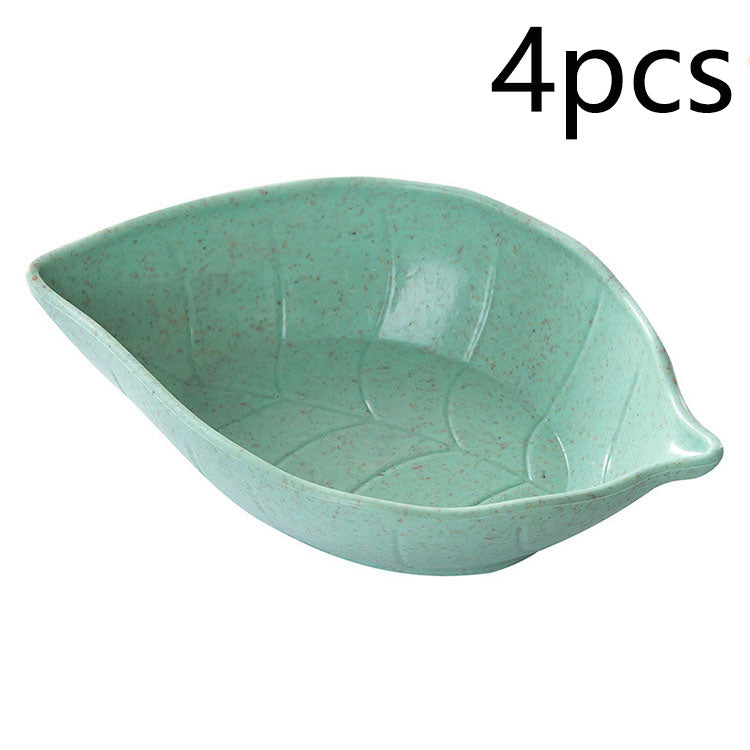 4 Piece Leaf Snack Dishes