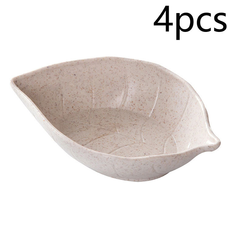 4 Piece Leaf Snack Dishes
