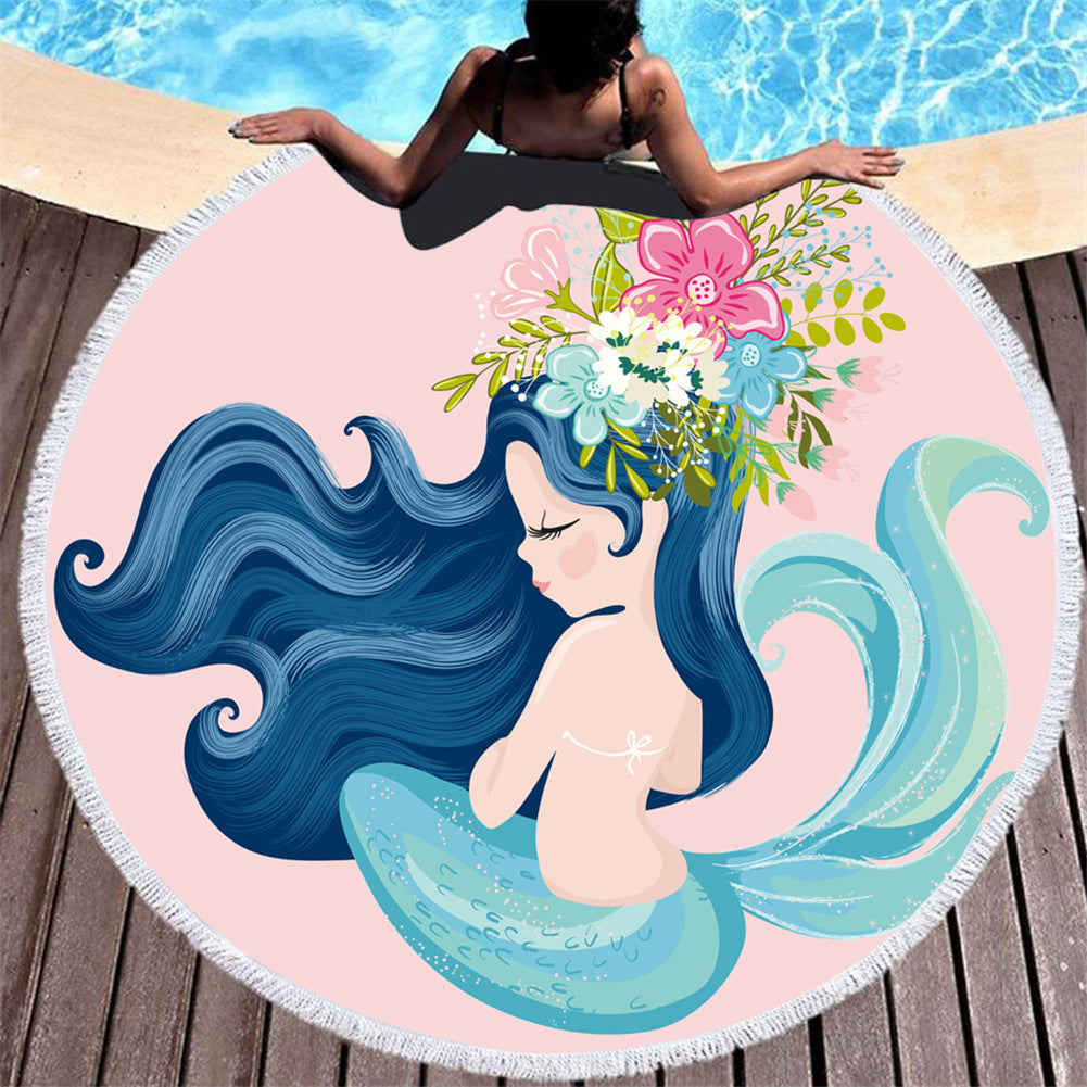 Mermaid Round Beach Towels