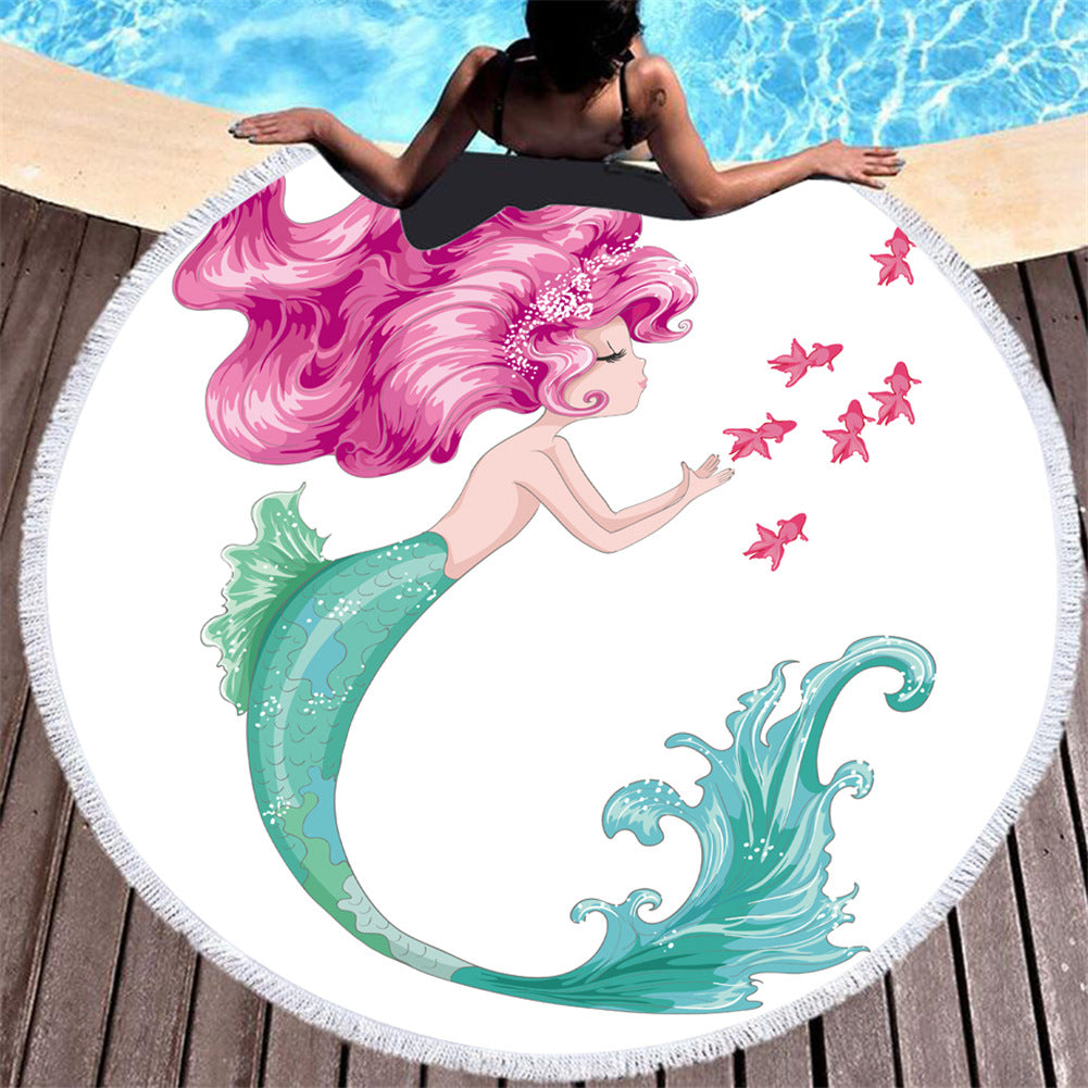 Mermaid Round Beach Towels