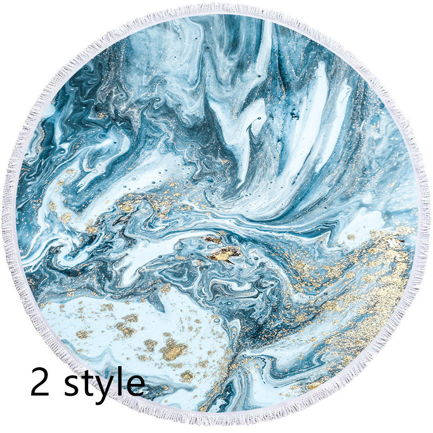 Marble Effect Round Beach Towels