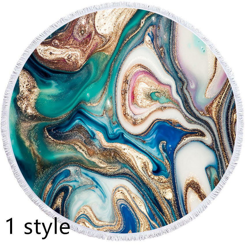 Marble Effect Round Beach Towels