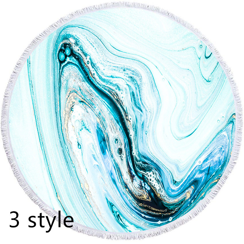 Marble Effect Round Beach Towels