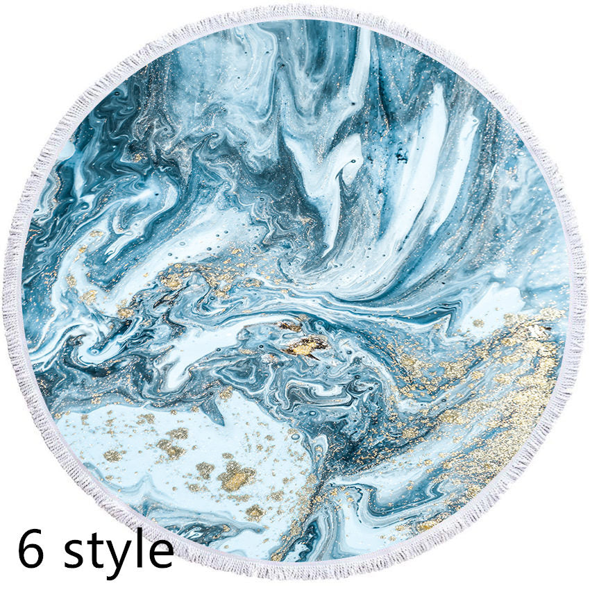 Marble Effect Round Beach Towels