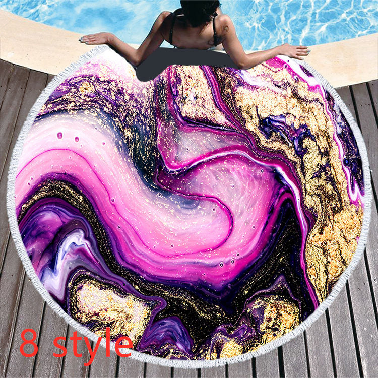 Marble Effect Round Beach Towels