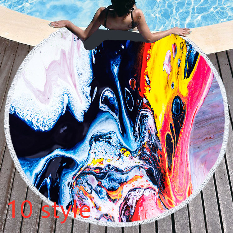 Marble Effect Round Beach Towels