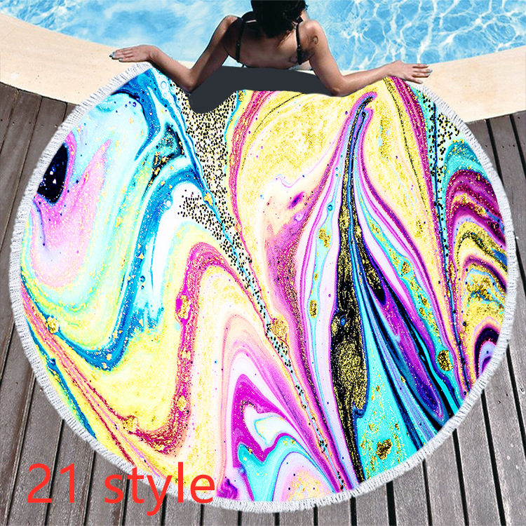 Marble Effect Round Beach Towels