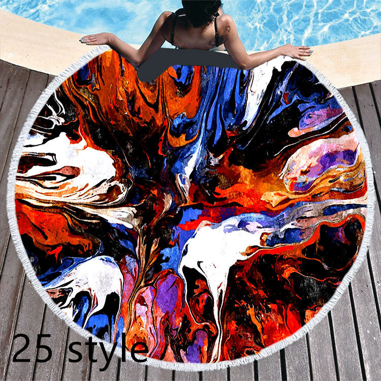 Marble Effect Round Beach Towels