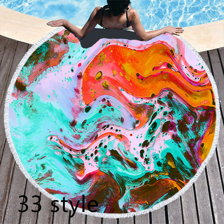 Marble Effect Round Beach Towels