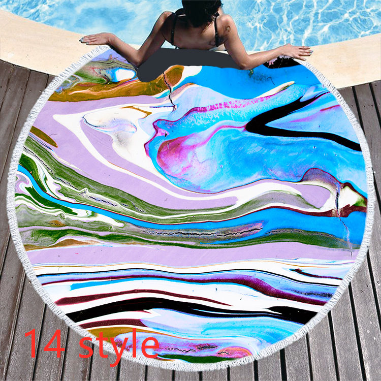 Marble Effect Round Beach Towels