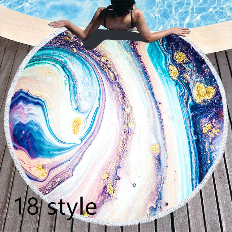 Marble Effect Round Beach Towels