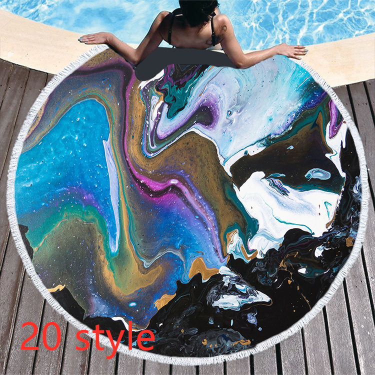 Marble Effect Round Beach Towels