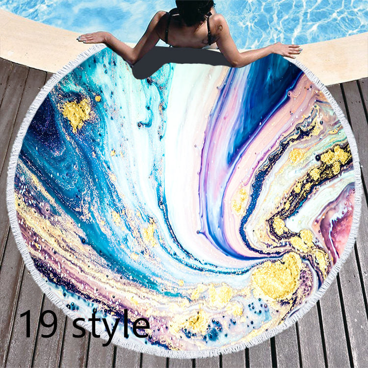 Marble Effect Round Beach Towels