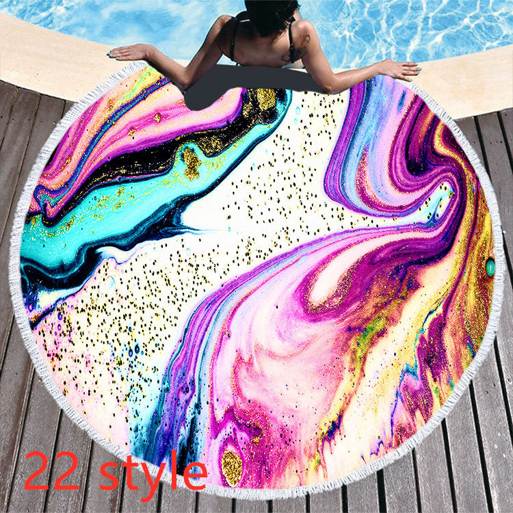 Marble Effect Round Beach Towels
