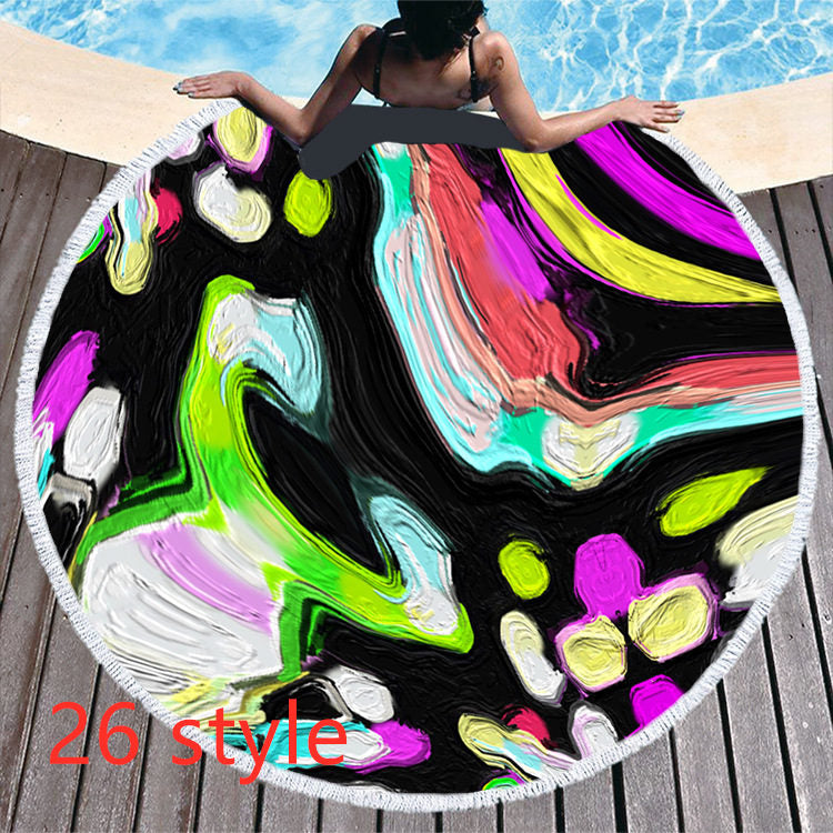 Marble Effect Round Beach Towels