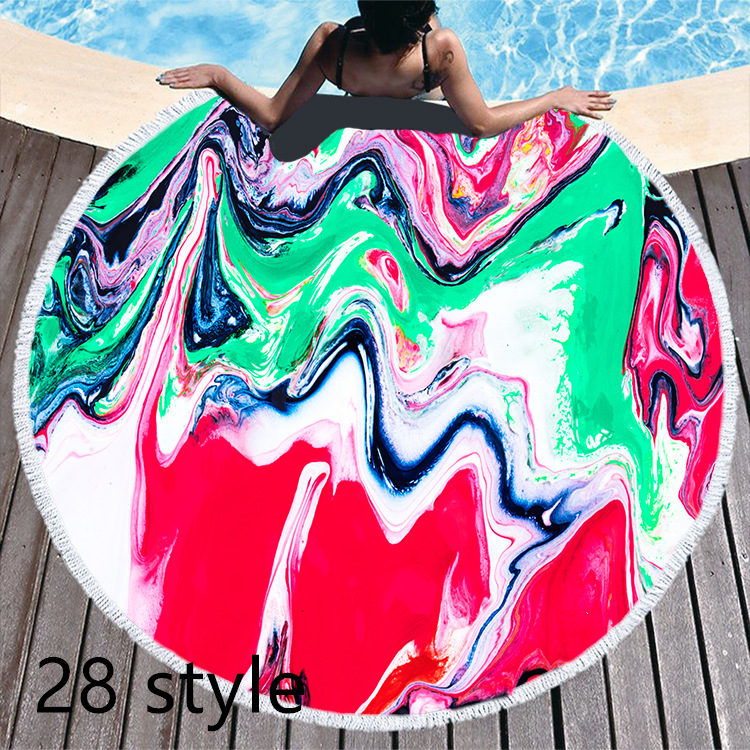 Marble Effect Round Beach Towels