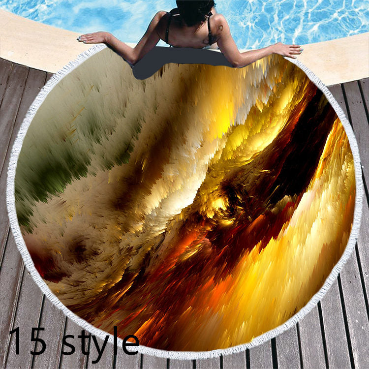 Marble Effect Round Beach Towels