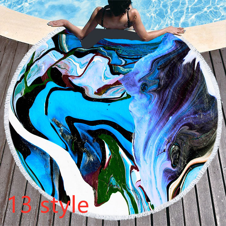 Marble Effect Round Beach Towels