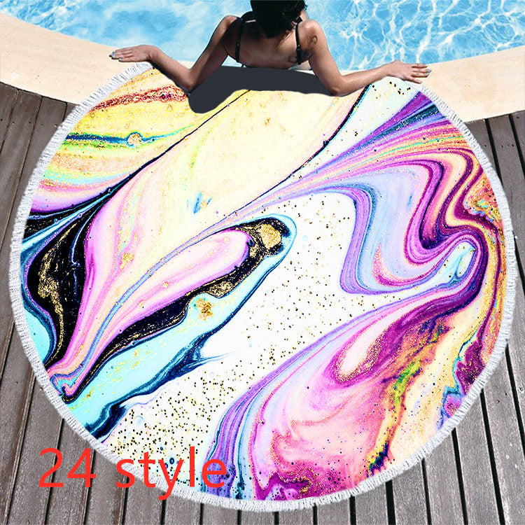Marble Effect Round Beach Towels