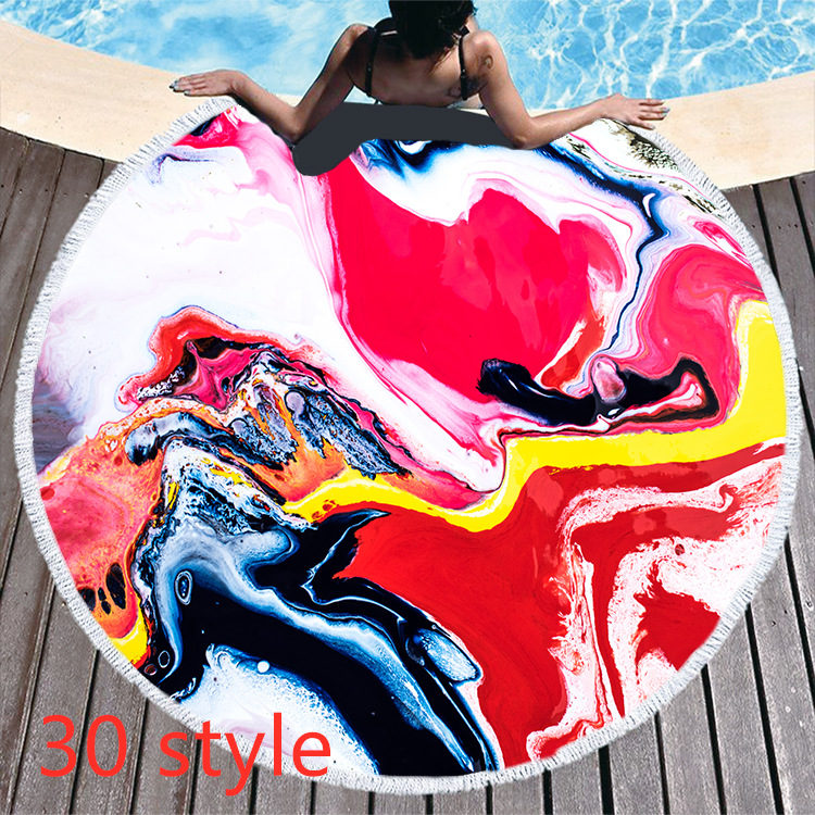Marble Effect Round Beach Towels