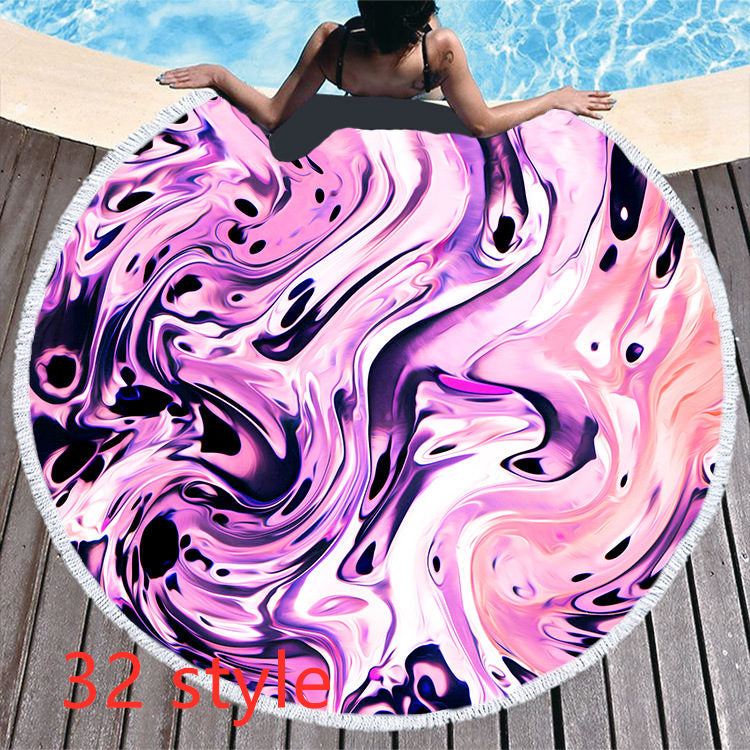 Marble Effect Round Beach Towels