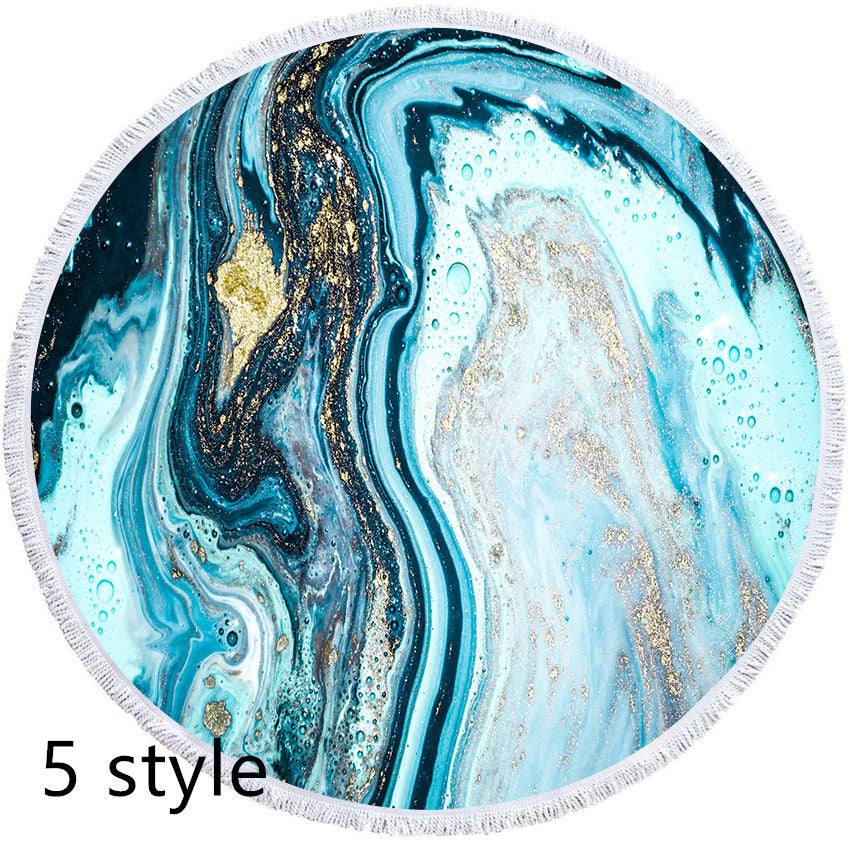 Marble Effect Round Beach Towels