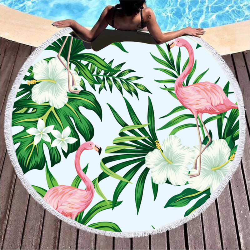 Flamingo Round Beach Towels