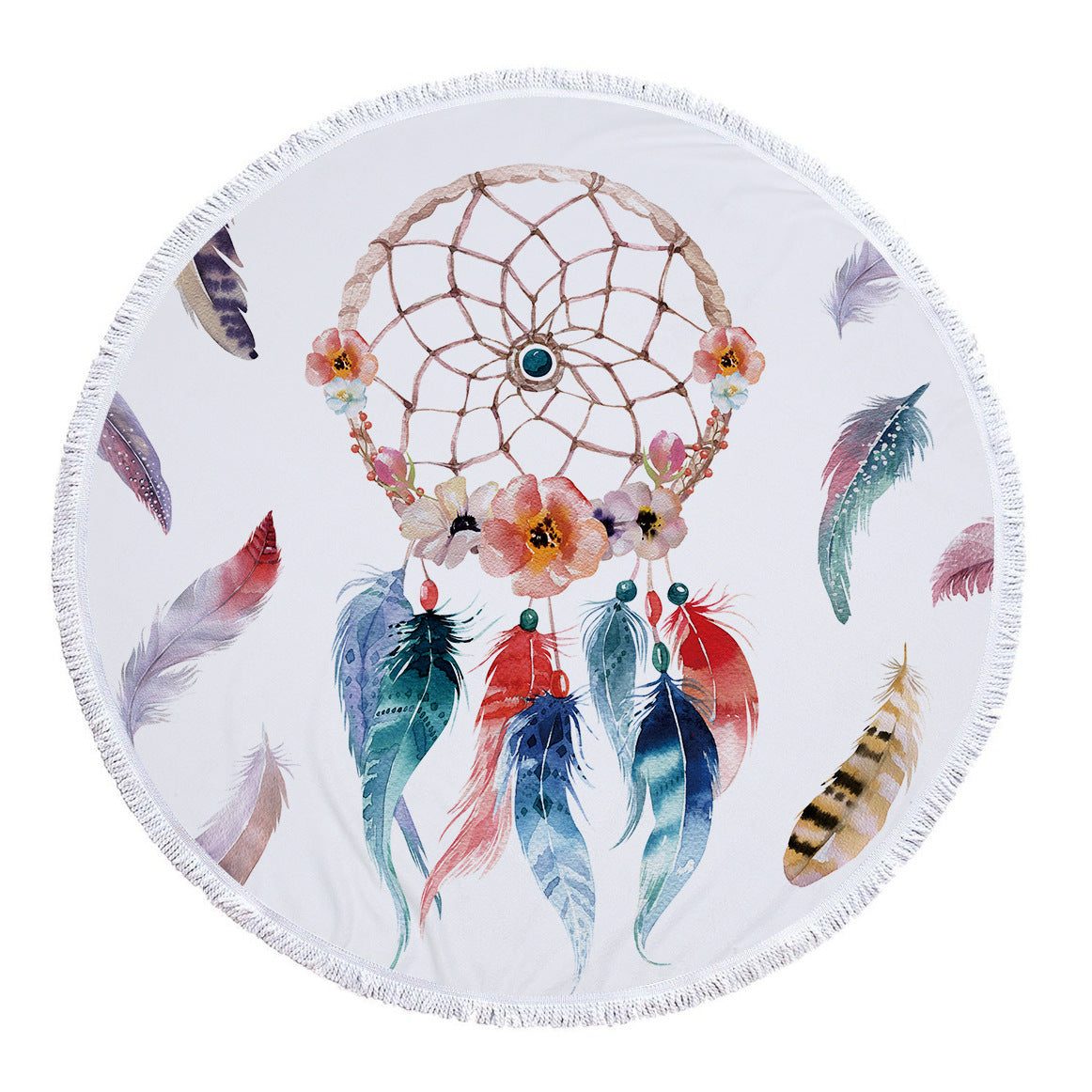 Dreamcatcher Round Beach Towels 1
