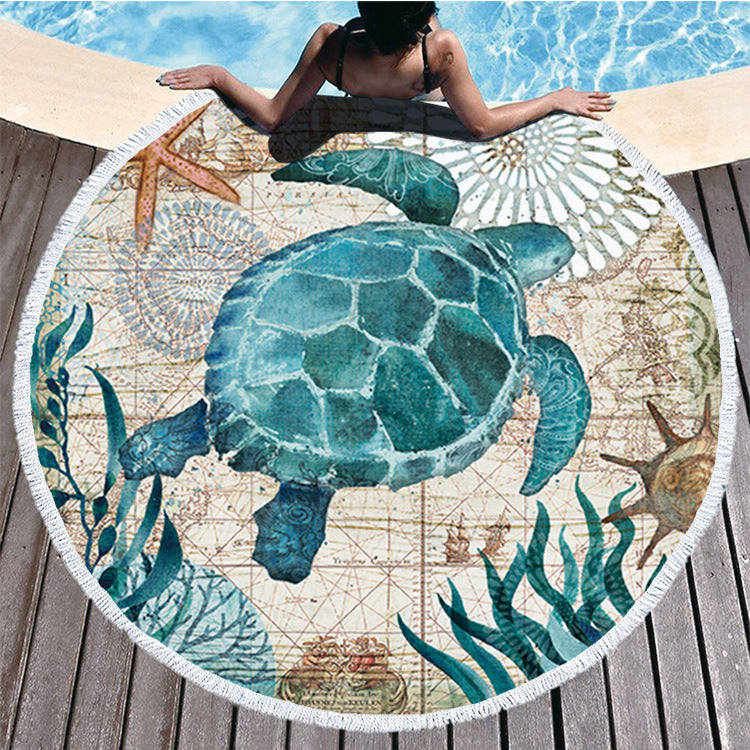 Sea Life Round Beach Towels