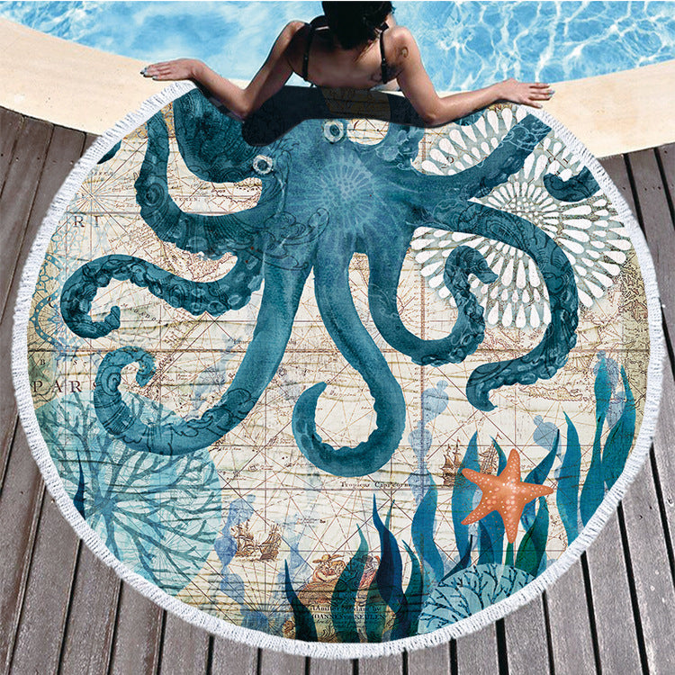 Sea Life Round Beach Towels