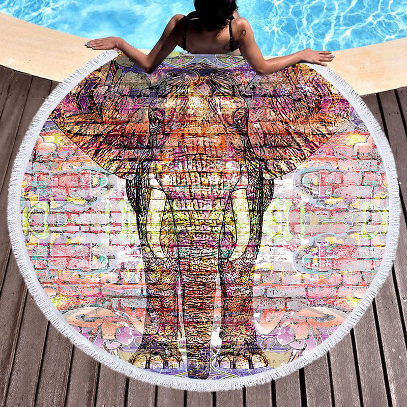 Elephant Round Beach Towels