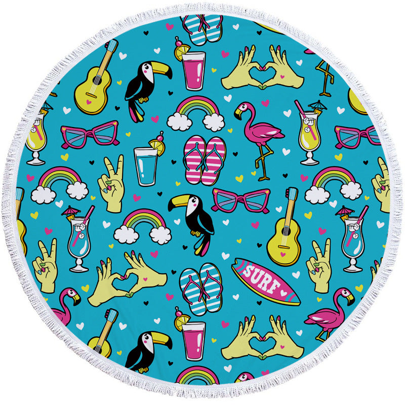 Retro Round Beach Towels