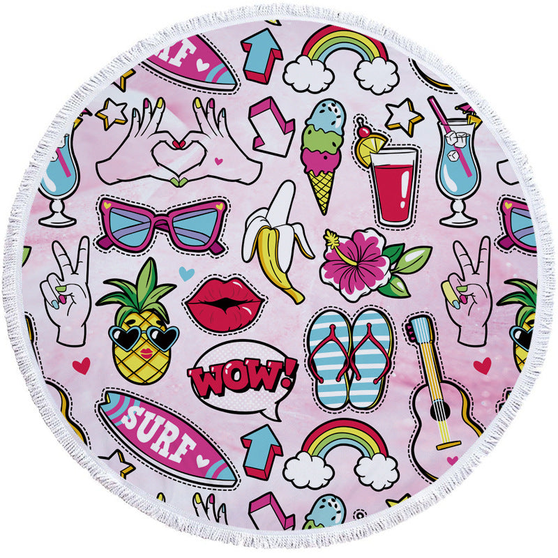 Retro Round Beach Towels