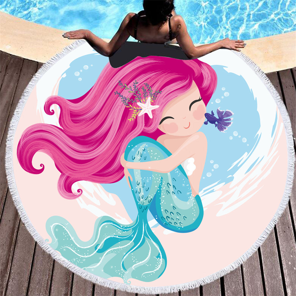Mermaid Round Beach Towels