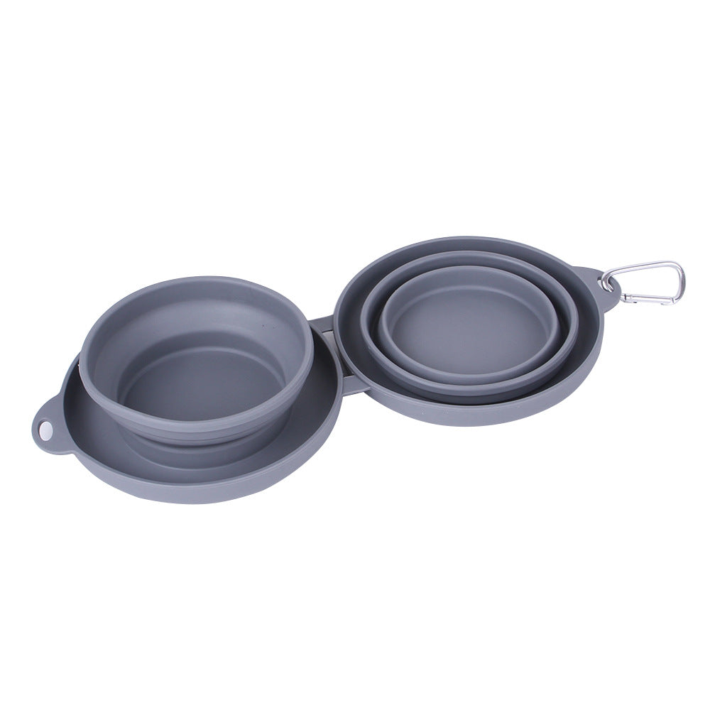 Anti-flip Collapsible Double Dog Bowls
