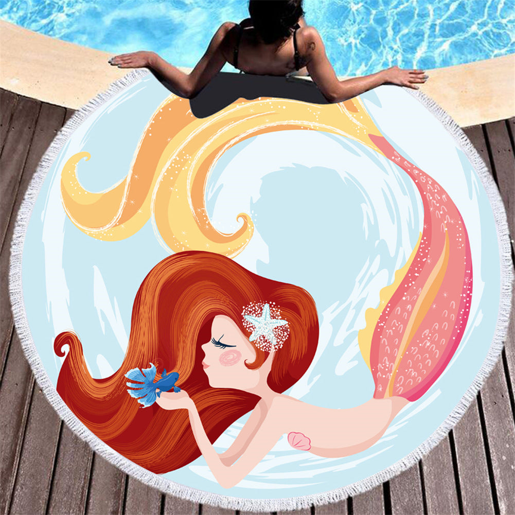 Mermaid Round Beach Towels