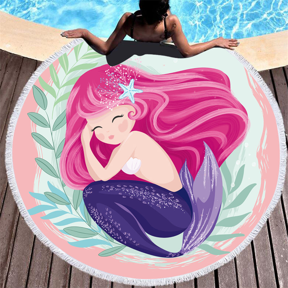 Mermaid Round Beach Towels