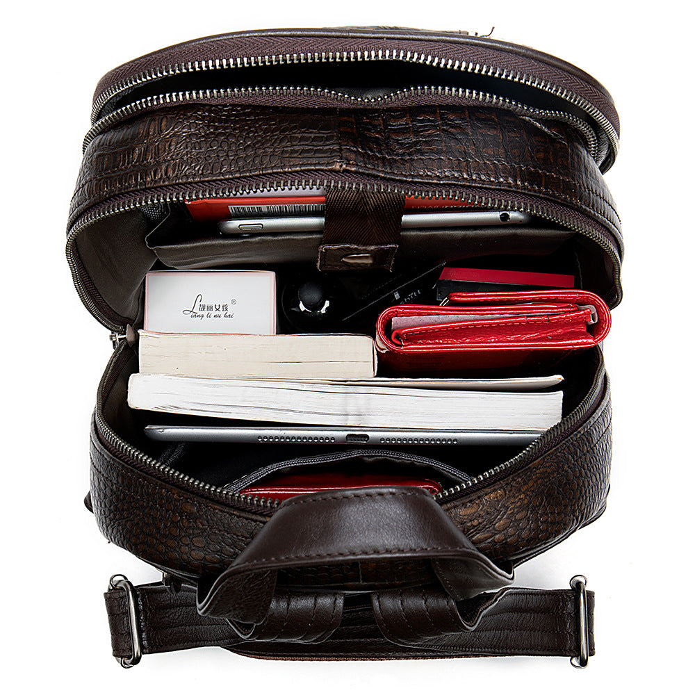 Unique Leather Patchwork Backpack 1