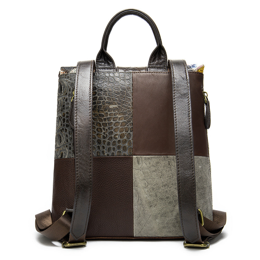 Unique Leather Patchwork Handbag/ Backpack 1